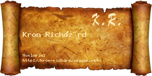 Kron Richárd névjegykártya