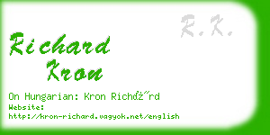 richard kron business card